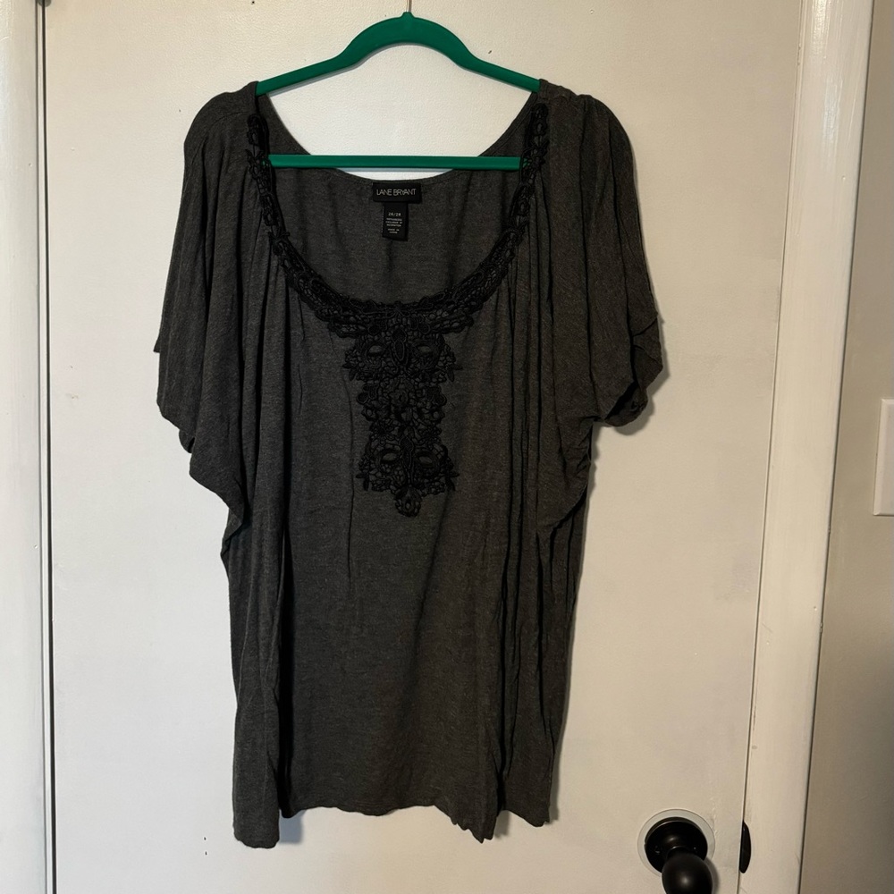 Lane Bryant Size 26/28 Top with Crochet Lace Detail